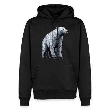 Polar Bear Polygon LIne Art - Men’s Premium Organic Hoodie - black - Front - Nico (187cm)