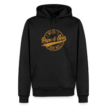 Meilleur Papa & Papy du Monde Humour Cadeau - Sweat à capuche Premium bio Homme - noir - Devant - Nico (187cm)