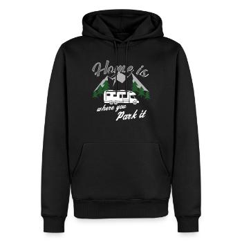 Camping camping-car drôle de dicton - Sweat à capuche Premium bio Homme - noir - Devant - Nico (187cm)