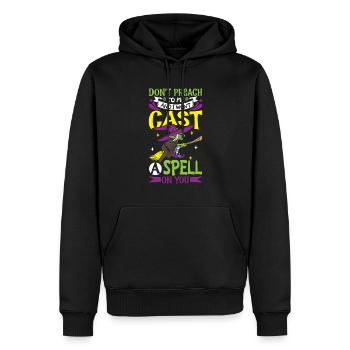 Hexe Okkult Gothic Dunkel Satanisch Unheilige - Männer Premium Bio Hoodie - Schwarz - Vorne - Nico (187cm)