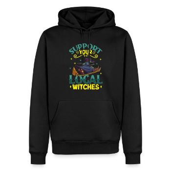 Sorcière Occulte Gothique Sombre Satanique Impie - Sweat à capuche Premium bio Homme - noir - Devant - Nico (187cm)