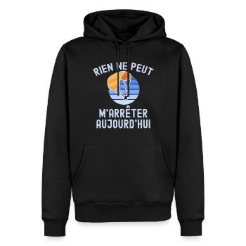 Rien peut arrêter aujourd'hui Cadeau Parapentiste - Sweat à capuche Premium bio Homme - noir - Devant - Nico (187cm)