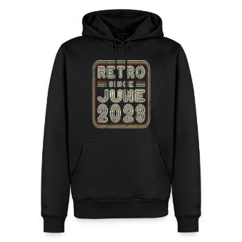 Geburtstag Juni 2023 Retro Geschenk - Männer Premium Bio Hoodie - Schwarz - Vorne - Nico (187cm)