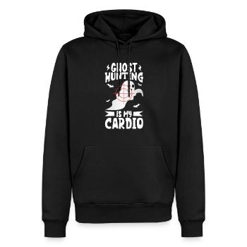 Recherche paranormale Halloween Ghost Hunter - Sweat à capuche Premium bio Homme - noir - Devant - Nico (187cm)
