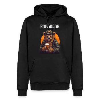 Papa Bear fier Papa papa fier papa - Sweat à capuche Premium bio Homme - noir - Devant - Nico (187cm)
