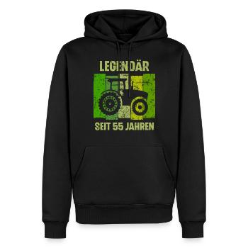 55 Geburtstag Geschenk 55. Landwirt Spruch - Männer Premium Bio Hoodie - Schwarz - Vorne - Nico (187cm)