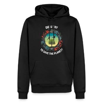 AVEZ-VOUS ESSAYÉ DE SAUVER LA PLANÈTE - Sweat à capuche Premium bio Homme - noir - Devant - Nico (187cm)