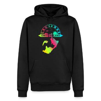 Lausanne Schweiz Souvenir - Männer Premium Bio Hoodie - Schwarz - Vorne - Nico (187cm)
