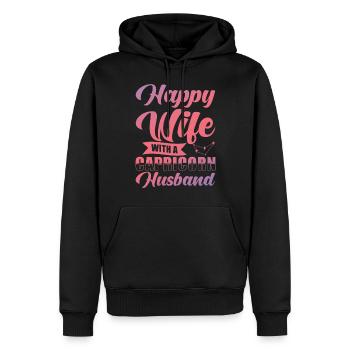 Steinbock Glückliche Frau mit Wasserman Ehemann - Männer Premium Bio Hoodie - Schwarz - Vorne - Nico (187cm)
