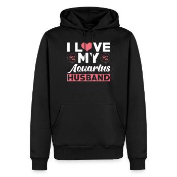 Ich Liebe meinen Wassermann Ehemann - Männer Premium Bio Hoodie - Schwarz - Vorne - Nico (187cm)