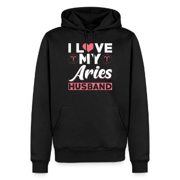 Ich Liebe meinen Widder Ehemann - Männer Premium Bio Hoodie - Schwarz - Vorne - Nico (187cm)