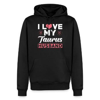Ich Liebe meinen Stier Ehemann - Männer Premium Bio Hoodie - Schwarz - Vorne - Nico (187cm)