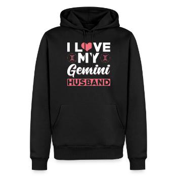 Ich Liebe meinen Zwillinge Ehemann - Männer Premium Bio Hoodie - Schwarz - Vorne - Nico (187cm)