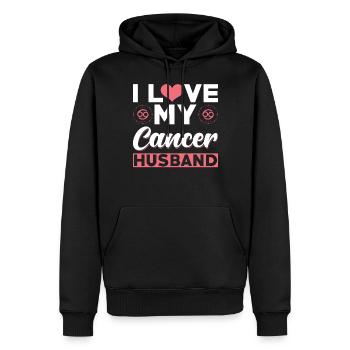 Ich Liebe meinen Krebs Ehemann - Männer Premium Bio Hoodie - Schwarz - Vorne - Nico (187cm)