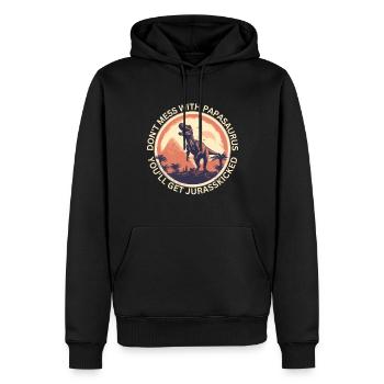 Drôle Papa Papasaurus Dino Dinosaur Cadeau - Sweat à capuche Premium bio Homme - noir - Devant - Nico (187cm)