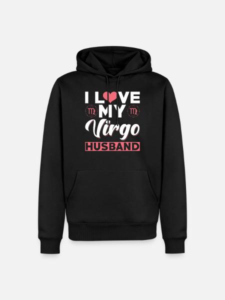 I love my virgin husband - Men’s Premium Organic Hoodie - black
