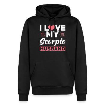 Ich Liebe meinen Skorpion Ehemann - Männer Premium Bio Hoodie - Schwarz - Vorne - Nico (187cm)