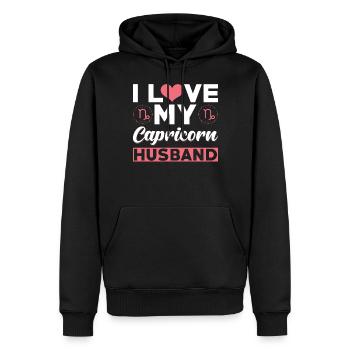 Ich Liebe meinen Steinbock Ehemann - Männer Premium Bio Hoodie - Schwarz - Vorne - Nico (187cm)