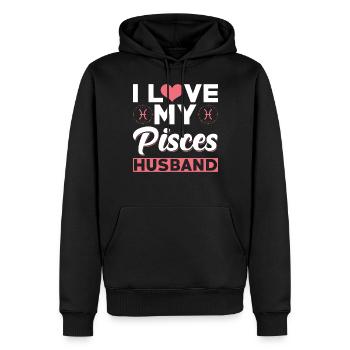 Ich Liebe meinen Fische Ehemann - Männer Premium Bio Hoodie - Schwarz - Vorne - Nico (187cm)
