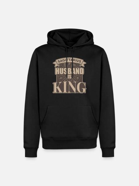 Sagittarius husband is king - Men’s Premium Organic Hoodie - black