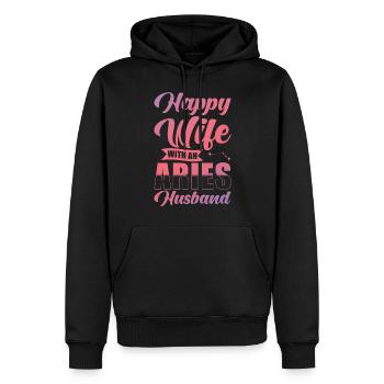 Widder Glückliche Frau mit Wasserman Ehemann - Männer Premium Bio Hoodie - Schwarz - Vorne - Nico (187cm)