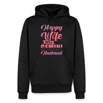 Zwillinge Glückliche Frau mit Wasserman Ehemann - Männer Premium Bio Hoodie - Schwarz - Vorne - Nico (187cm)