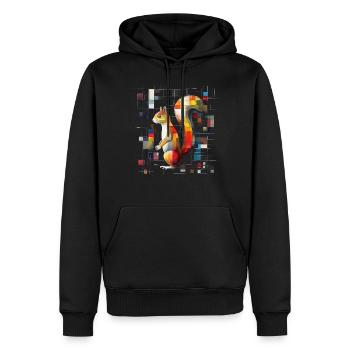 Eichhörnchen Bunt Kunstwerk Geometrisch Geschenk - Männer Premium Bio Hoodie - Schwarz - Vorne - Nico (187cm)