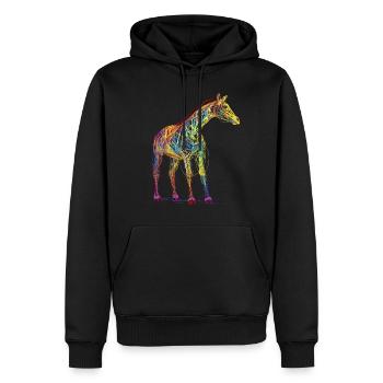 Giraffe Animal Africa Cadeau Animal Lover Zoo - Sweat à capuche Premium bio Homme - noir - Devant - Nico (187cm)