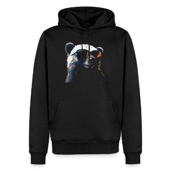 Ours Lunettes de soleil Lunettes cadeaux Ours polaire Cool Animal - Sweat à capuche Premium bio Homme - noir - Devant - Nico (187cm)