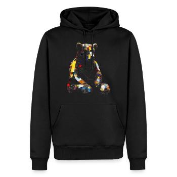 Ours Oeuvre Animal Ours Cadeau Motif Animal Art - Sweat à capuche Premium bio Homme - noir - Devant - Nico (187cm)