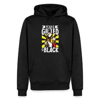 Afro Black Girl Pride Afro Girl Afrocentric - Sweat à capuche Premium bio Homme - noir - Devant - Nico (187cm)