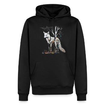 Fox Animal Lover Gift Motif animal sauvage - Sweat à capuche Premium bio Homme - noir - Devant - Nico (187cm)