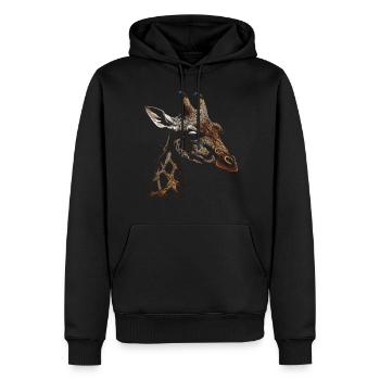Giraffe Animal Africa Cadeau Animal Lover Zoo - Sweat à capuche Premium bio Homme - noir - Devant - Nico (187cm)