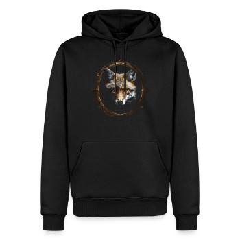 Fuchs Tierliebhaber Geschenk Wildtier Tier Motiv - Männer Premium Bio Hoodie - Schwarz - Vorne - Nico (187cm)