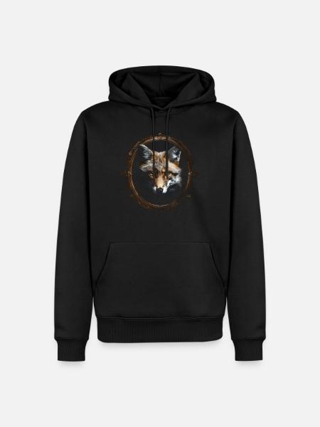 Fox Animal Lover Gift Wild Animal Animal Motif - Men’s Premium Organic Hoodie - black
