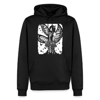 Fairycore Aesthetics Skeleton Fairy Goth Grunge G - Men’s Premium Organic Hoodie - black - Front - Nico (187cm)