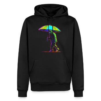 Affe Regenschirm Bunt Kreativ Zoo Tier Geschenk - Männer Premium Bio Hoodie - Schwarz - Vorne - Nico (187cm)