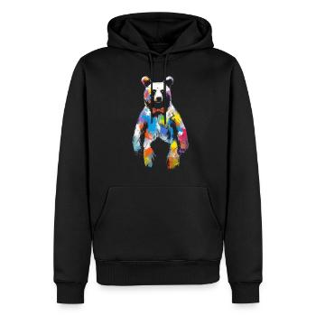 Bär Kunstwerk Tier Bären Geschenk Tiermotiv Kunst - Männer Premium Bio Hoodie - Schwarz - Vorne - Nico (187cm)