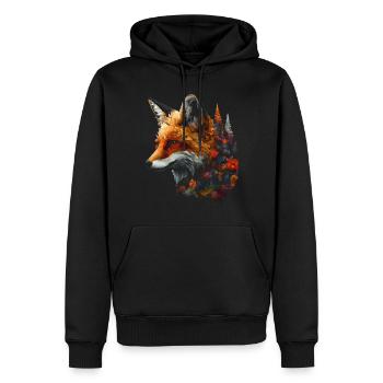 Fuchs Tierliebhaber Geschenk Wildtier Tier Motiv - Männer Premium Bio Hoodie - Schwarz - Vorne - Nico (187cm)