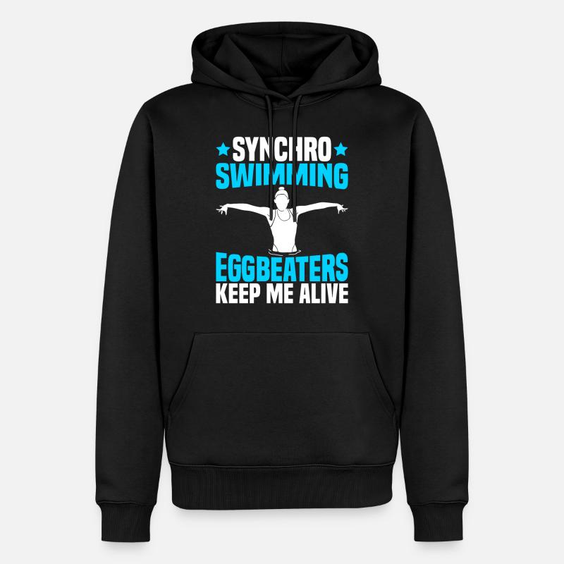 Nage synchronisée - Sweat à capuche Premium bio Homme - noir