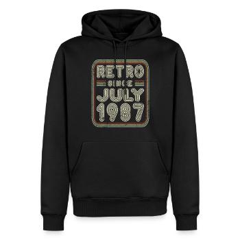 Geburtstag Juli 1987 Retro Geschenk - Männer Premium Bio Hoodie - Schwarz - Vorne - Nico (187cm)