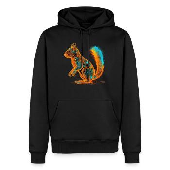 Eichhörnchen Bunt Kunstwerk Geschenk Tier Kunst - Männer Premium Bio Hoodie - Schwarz - Vorne - Nico (187cm)