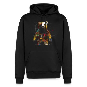 Bär Kunstwerk Tier Bären Geschenk Tiermotiv Kunst - Männer Premium Bio Hoodie - Schwarz - Vorne - Nico (187cm)
