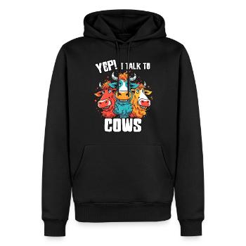 Kuh Geschenk Kühe Landwirt Bauer Geburtstag - Männer Premium Bio Hoodie - Schwarz - Vorne - Nico (187cm)