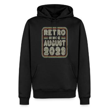 Geburtstag August 2023 Retro Geschenk - Männer Premium Bio Hoodie - Schwarz - Vorne - Nico (187cm)