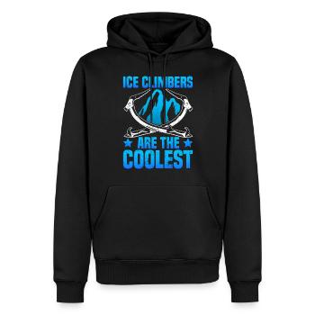 Escalade sur glace Ice Climber - Sweat à capuche Premium bio Homme - noir - Devant - Nico (187cm)