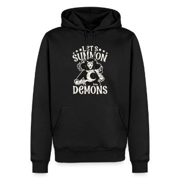 Hexe Okkult Gothic Dunkel Satanisch Unheilige - Männer Premium Bio Hoodie - Schwarz - Vorne - Nico (187cm)