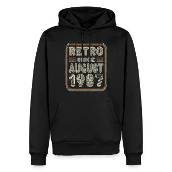 Geburtstag August 1987 Retro Geschenk - Männer Premium Bio Hoodie - Schwarz - Vorne - Nico (187cm)