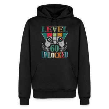 60th Birthday 60 Years of Gamer Level Complete - Men’s Premium Organic Hoodie - black - Front - Nico (187cm)