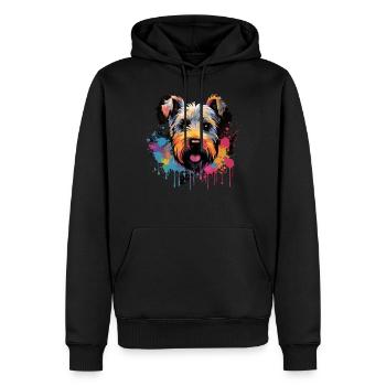 Airedale Terrier Dog Cadeau Dire - Sweat à capuche Premium bio Homme - noir - Devant - Nico (187cm)